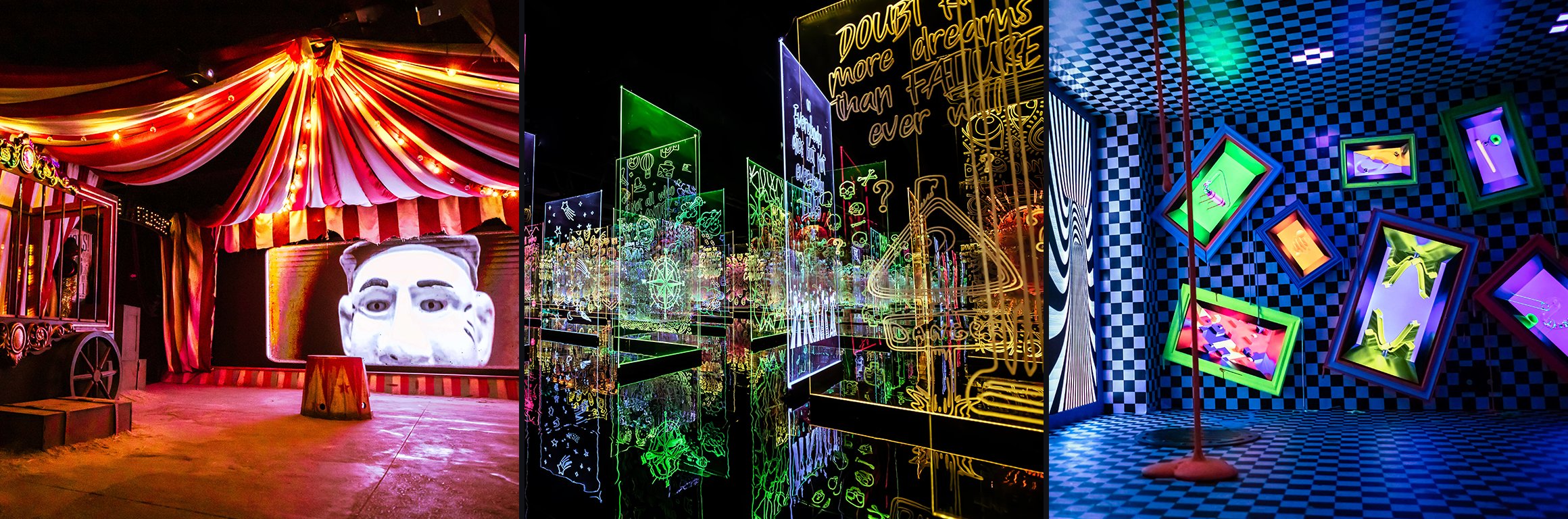 Three rooms inside Dreams, Mexico City