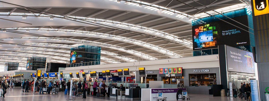 LED screens in Heathrow Terminal 5